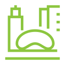 Chicago skyline icon symbolizing local support for Thanksgiving dinner delivery services