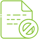 Document with slash icon suggesting flexibility in ordering Thanksgiving dinners with no commitments or subscriptions