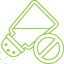 Icon of a salt shaker with a restriction symbol, representing delivery of low-sodium Thanksgiving dinner by Meal Village