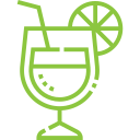 Poinsettia cocktail icon emphasizing the option to order Thanksgiving drinks from Meal Village