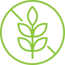 Icon of a wheat plant crossed out, representing gluten-free Thanksgiving meals for Chicago residents following a gluten-free diet